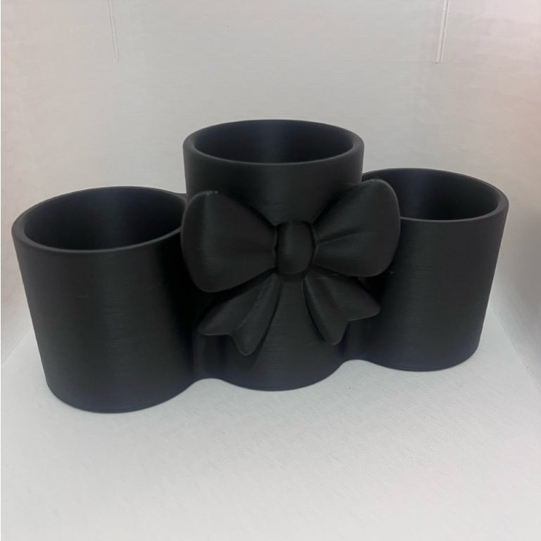 Porta Pinceles de Maquillaje y Bolígrafos con Lazo Elegante – Organizador de Escritorio