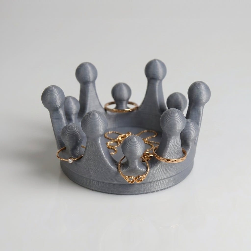 Joyero Corona Lujo Organizador Anillo Pendiente Collar Pulsera Decorativo Elegante