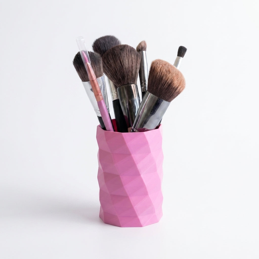 Low Poly Design Multipurpose Desk Organizer for Makeup Brushes, Pencils, Home Office