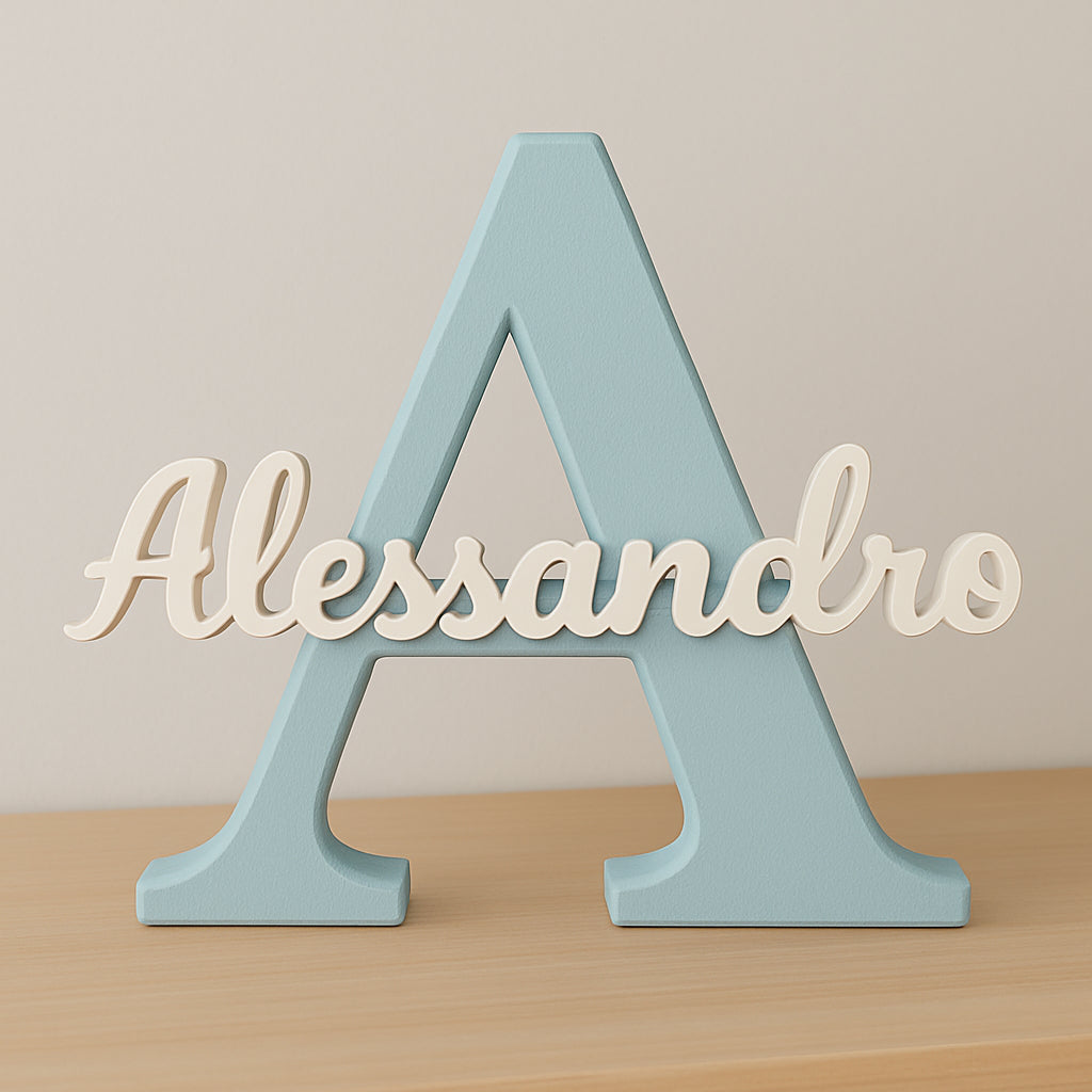 Letreiro 3D Personalizado com Nome Simples Placa Decorativa para Quarto e Porta