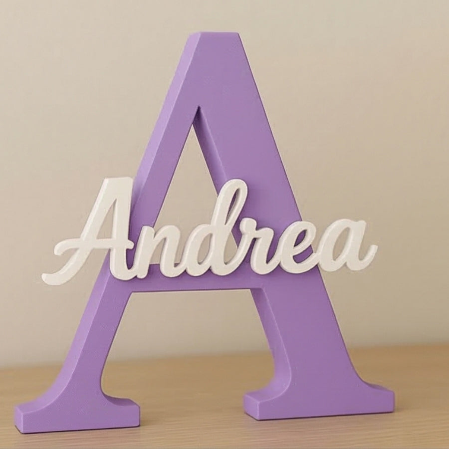 Letreiro 3D Personalizado com Nome Simples Placa Decorativa para Quarto e Porta