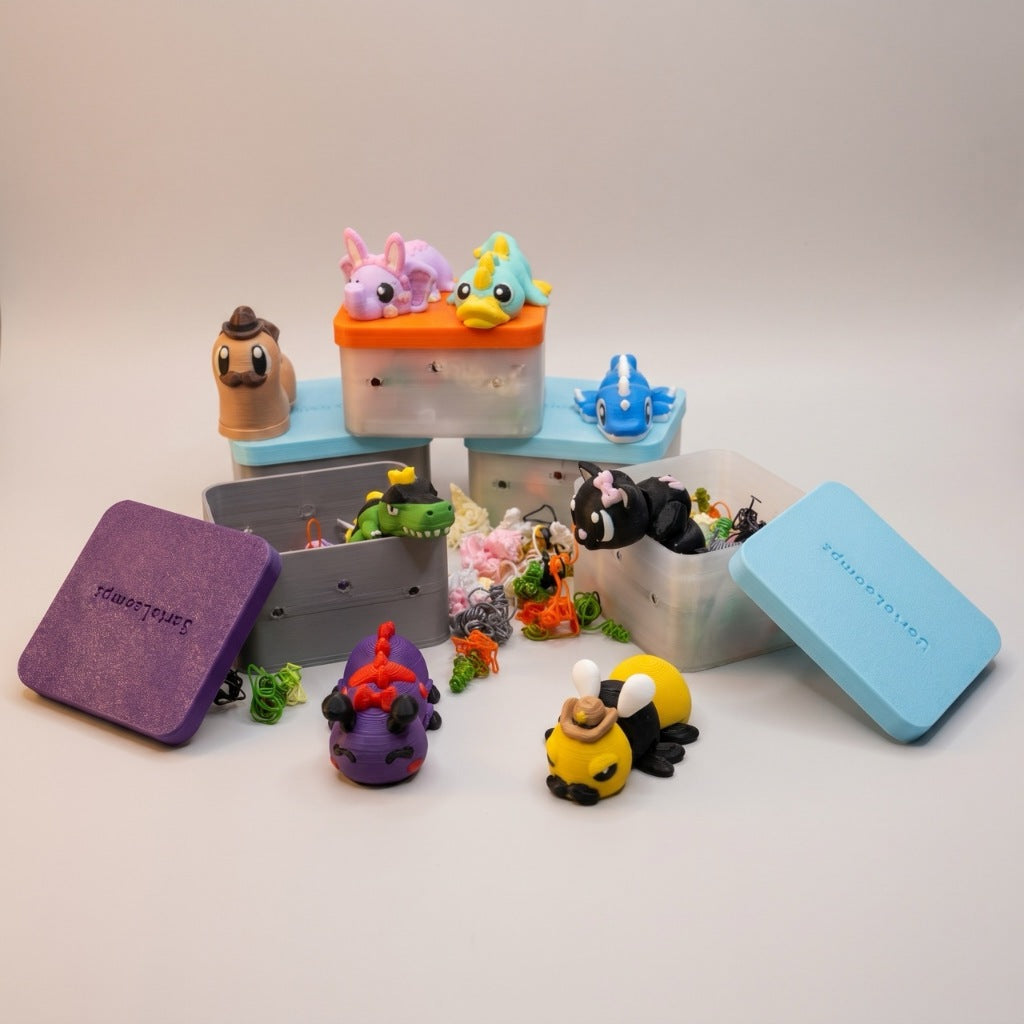 Mini Animais Articulados Flexíveis Coleção Loompz - Kit Brinquedos Fidget Toy Anti Estresse Infantil