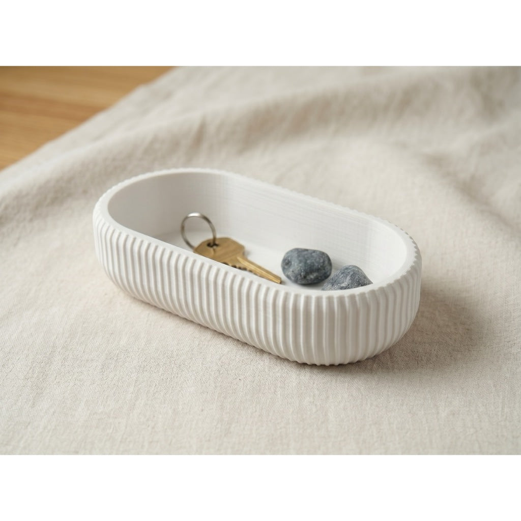 Cannelado 15cm Rectangular Decorative Organizer Tray Modern Design Tabletop