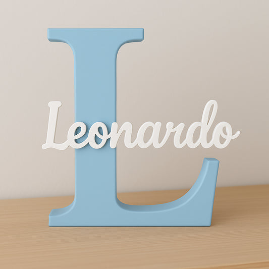 Letreiro 3D Personalizado com Nome Simples Placa Decorativa para Quarto e Porta