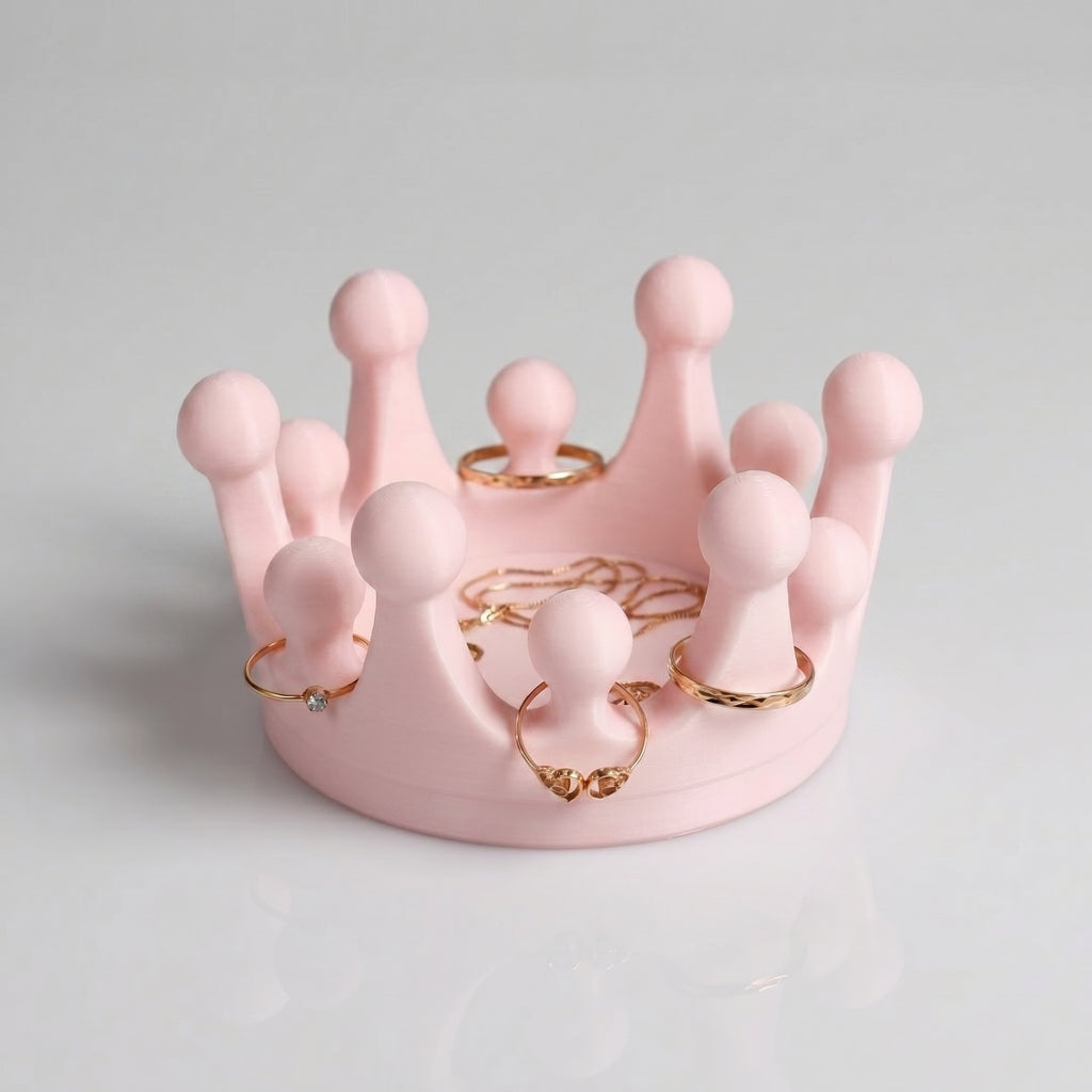Joyero Corona Lujo Organizador Anillo Pendiente Collar Pulsera Decorativo Elegante