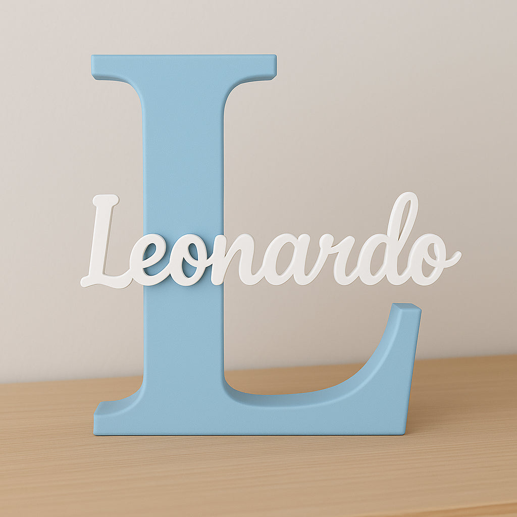 Letreiro 3D Personalizado com Nome Simples Placa Decorativa para Quarto e Porta