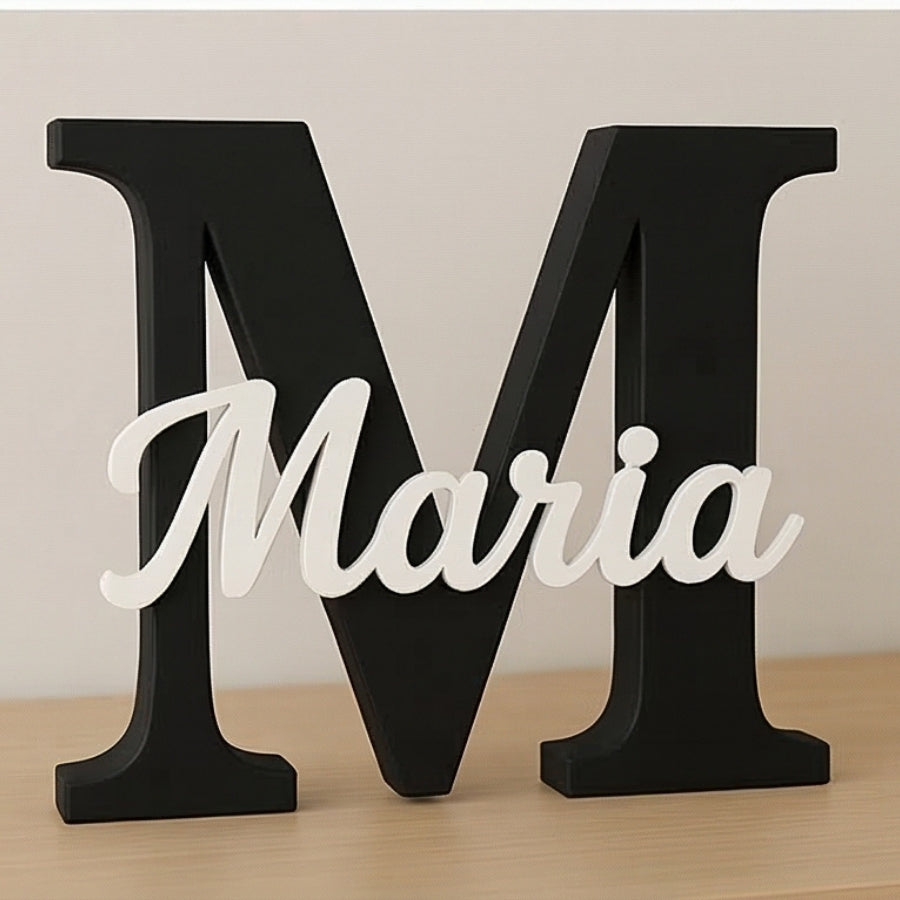 Letreiro 3D Personalizado com Nome Simples Placa Decorativa para Quarto e Porta