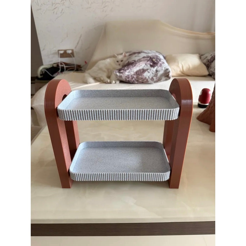 Prateleira de Mesa Organizadora Duplo Premium Luxo Minimalista | 2 Níveis Design Moderno Home Office