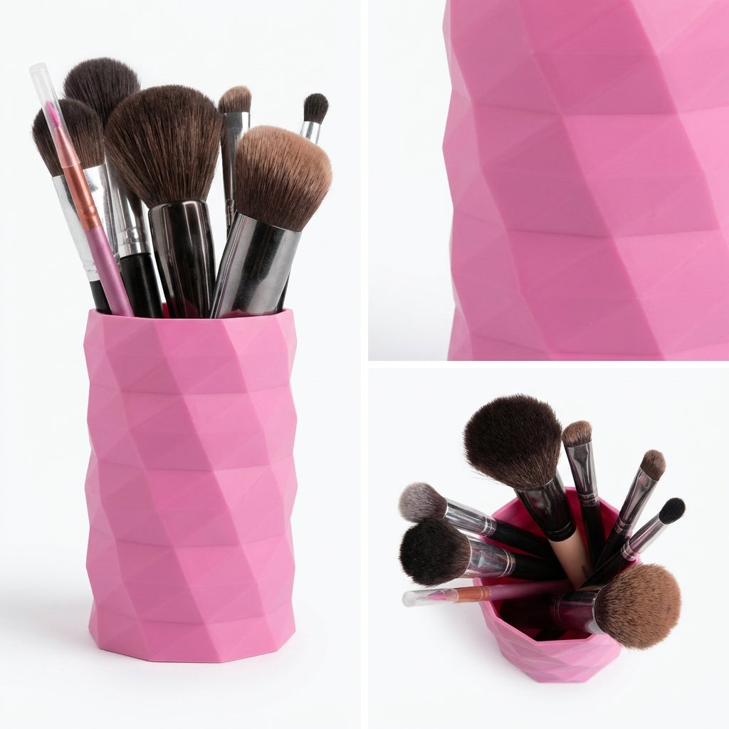Low Poly Design Multipurpose Desk Organizer for Makeup Brushes, Pencils, Home Office