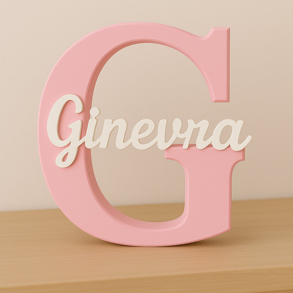 Letreiro 3D Personalizado com Nome Simples Placa Decorativa para Quarto e Porta