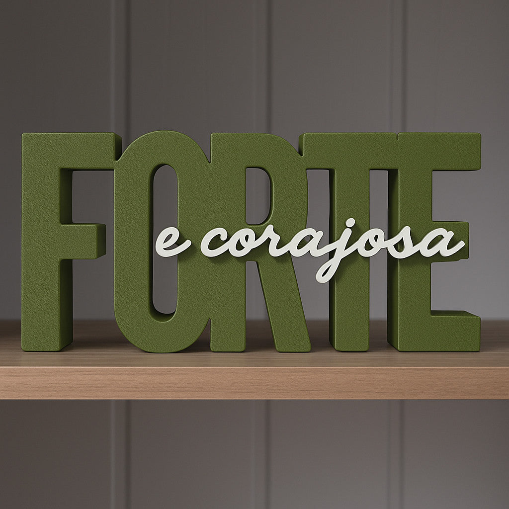 Strong and Courageous 3D Decorative Plaque - Motivational Female Ornament, Modern Home Decor