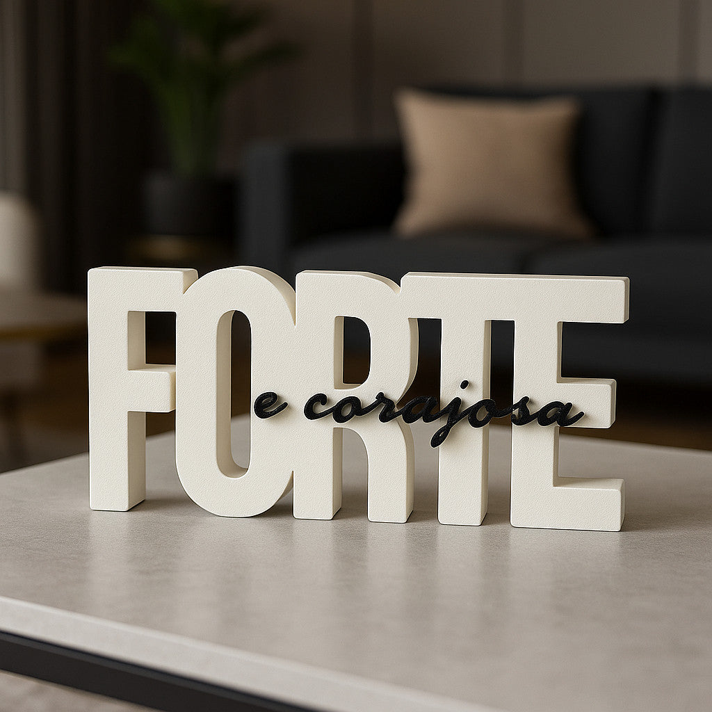 Strong and Courageous 3D Decorative Plaque - Motivational Female Ornament, Modern Home Decor