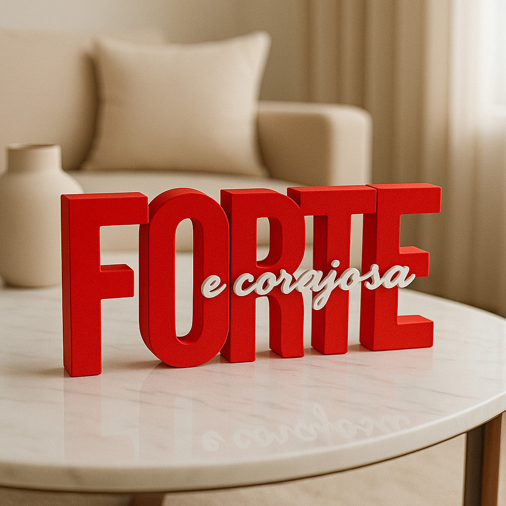 Strong and Courageous 3D Decorative Plaque - Motivational Female Ornament, Modern Home Decor